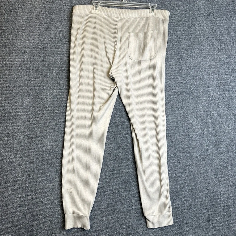 Alo Yoga Muse Ribbed Jogger Pants Womens Medium Bone White Loungewear Athleisure